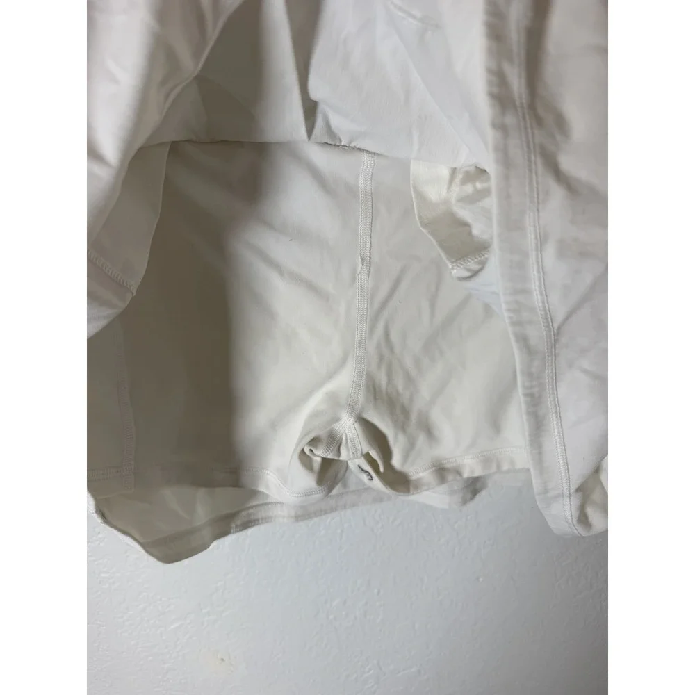 Lululemon Run Pace Setter Skirt Skort White Women's Size 6 Tall Pleated Tennis